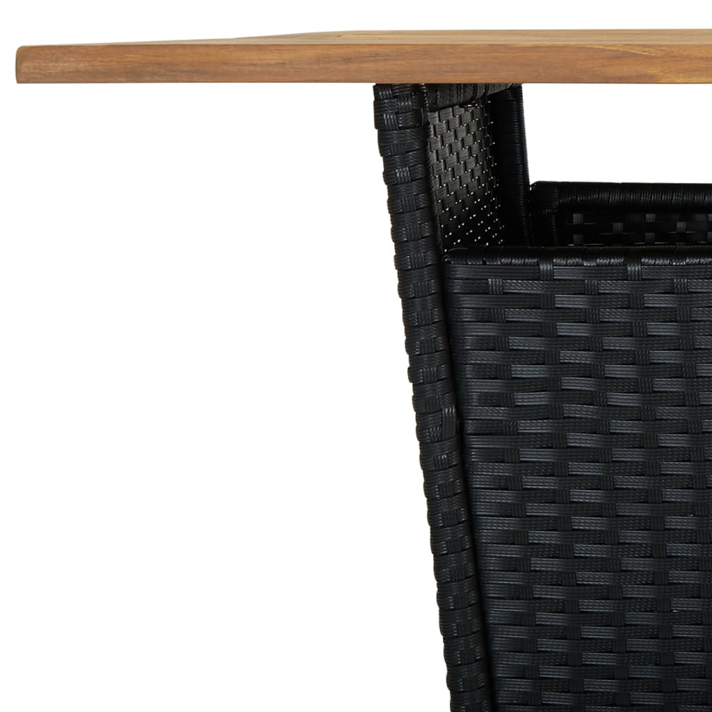 vidaXL Patio Bar Set Seating 3/5/9 Piece Black/Gray 23.6"/31.5" Table Length-49