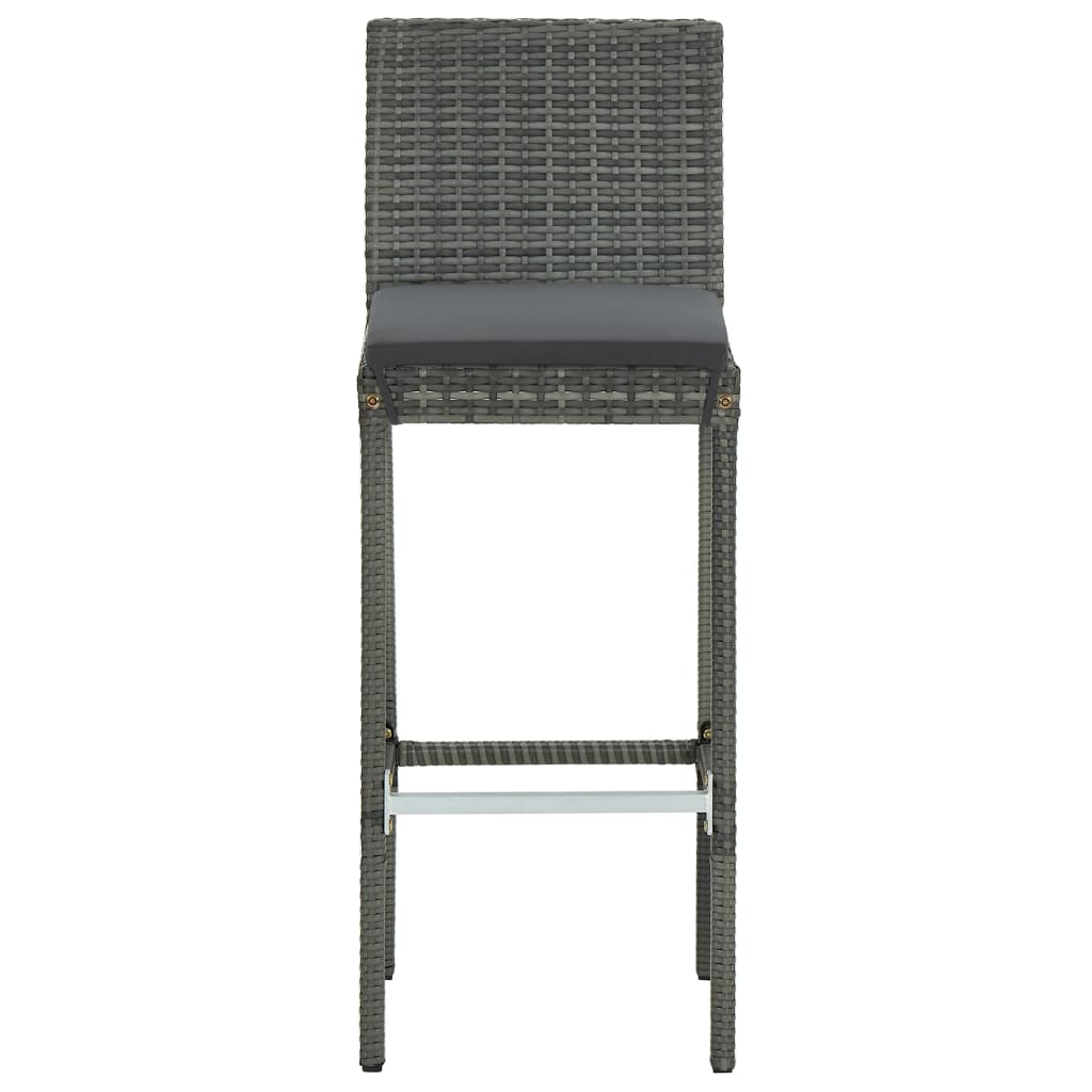 vidaXL Patio Bar Set Seating 3/5/9 Piece Black/Gray 23.6"/31.5" Table Length-25