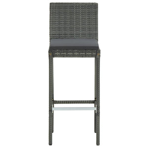 vidaXL Patio Bar Set Seating 3/5/9 Piece Black/Gray 23.6"/31.5" Table Length-25
