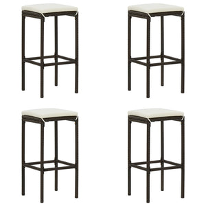 vidaXL Patio Bar Set Bar Table and Stools Patio Furniture Set with Cushions-78