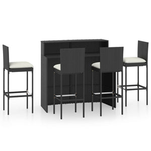 vidaXL Patio Bar Set Bar Table and Stools Patio Furniture Set with Cushions-28