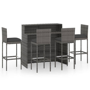 vidaXL Patio Bar Set Bar Table and Stools Patio Furniture Set with Cushions-39