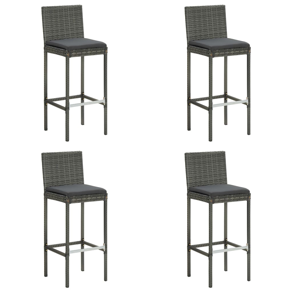 vidaXL Patio Bar Set Bar Table and Stools Patio Furniture Set with Cushions-2