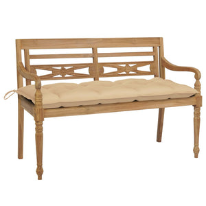 vidaXL Batavia Bench with Anthracite Cushion 59.1" Solid Teak Wood-62