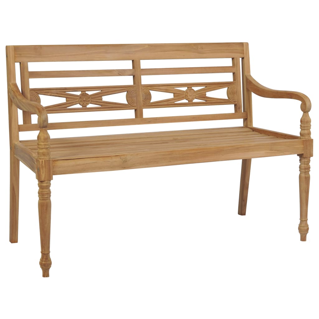 vidaXL Batavia Bench with Anthracite Cushion 59.1" Solid Teak Wood-63