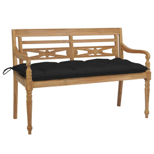 vidaXL Batavia Bench with Anthracite Cushion 59.1" Solid Teak Wood-5