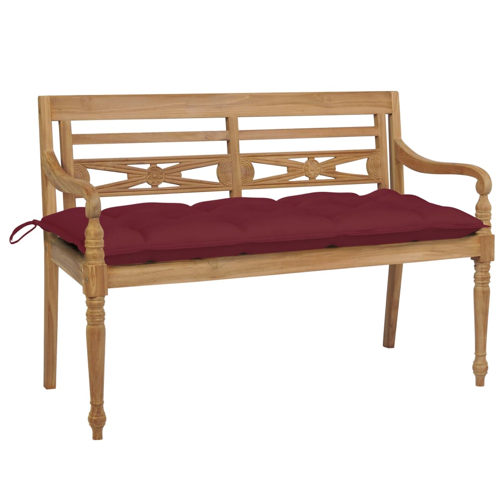 vidaXL Batavia Bench with Anthracite Cushion 59.1" Solid Teak Wood-68