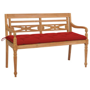 vidaXL Batavia Bench with Anthracite Cushion 59.1" Solid Teak Wood-53