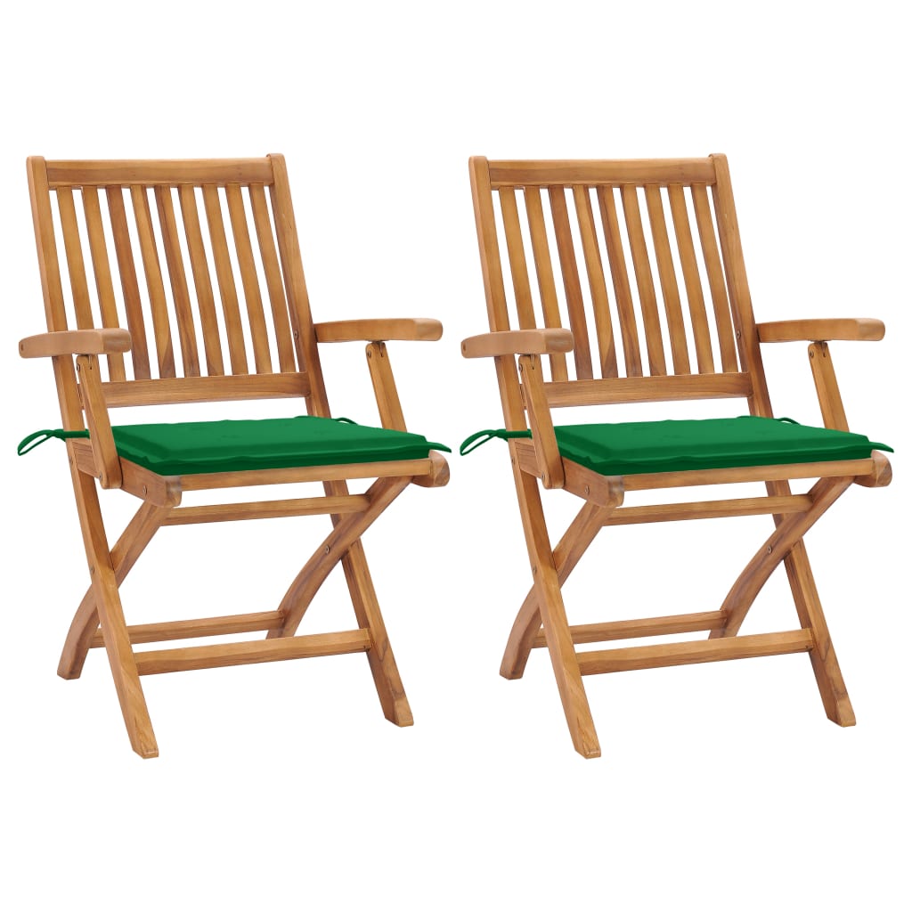 vidaXL Patio Chairs 2 pcs with Anthracite Cushions Solid Teak Wood-28