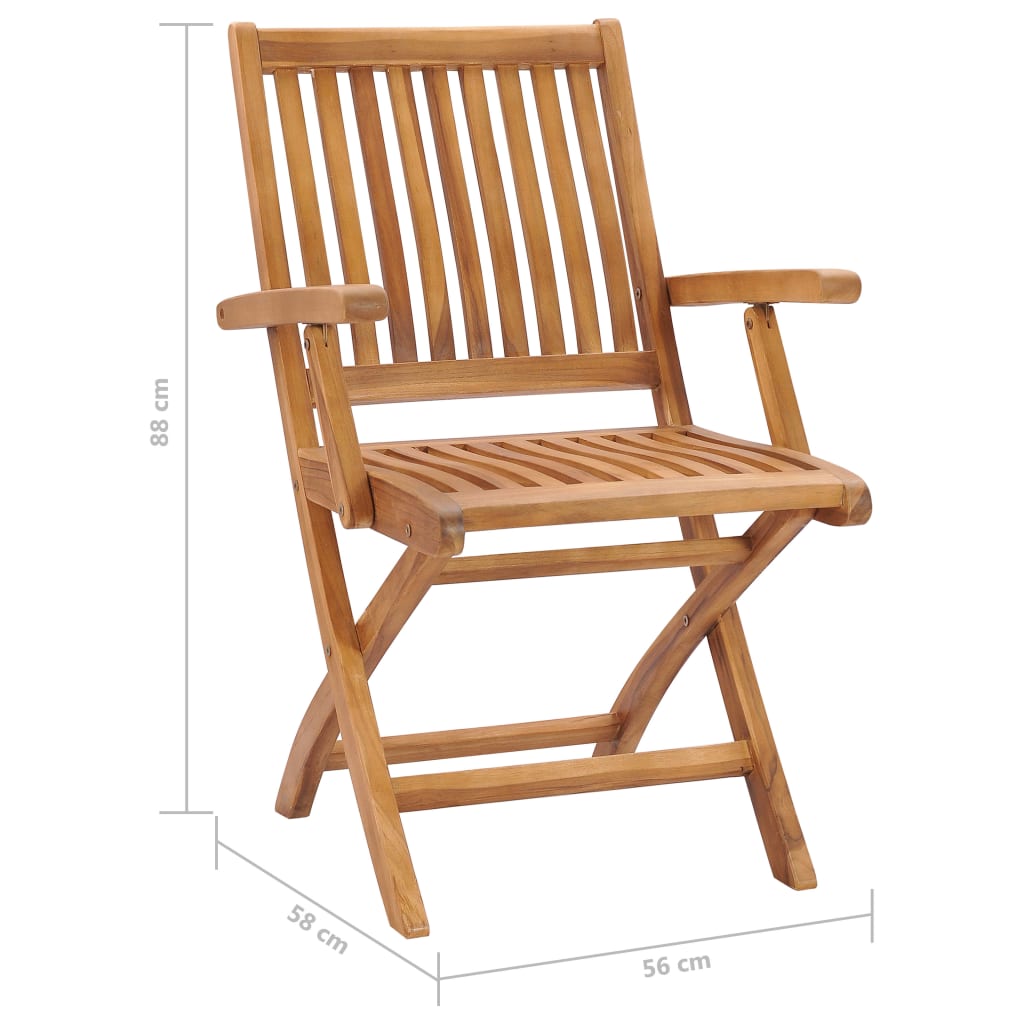 vidaXL Patio Chairs 2 pcs with Gray Cushions Solid Teak Wood-8