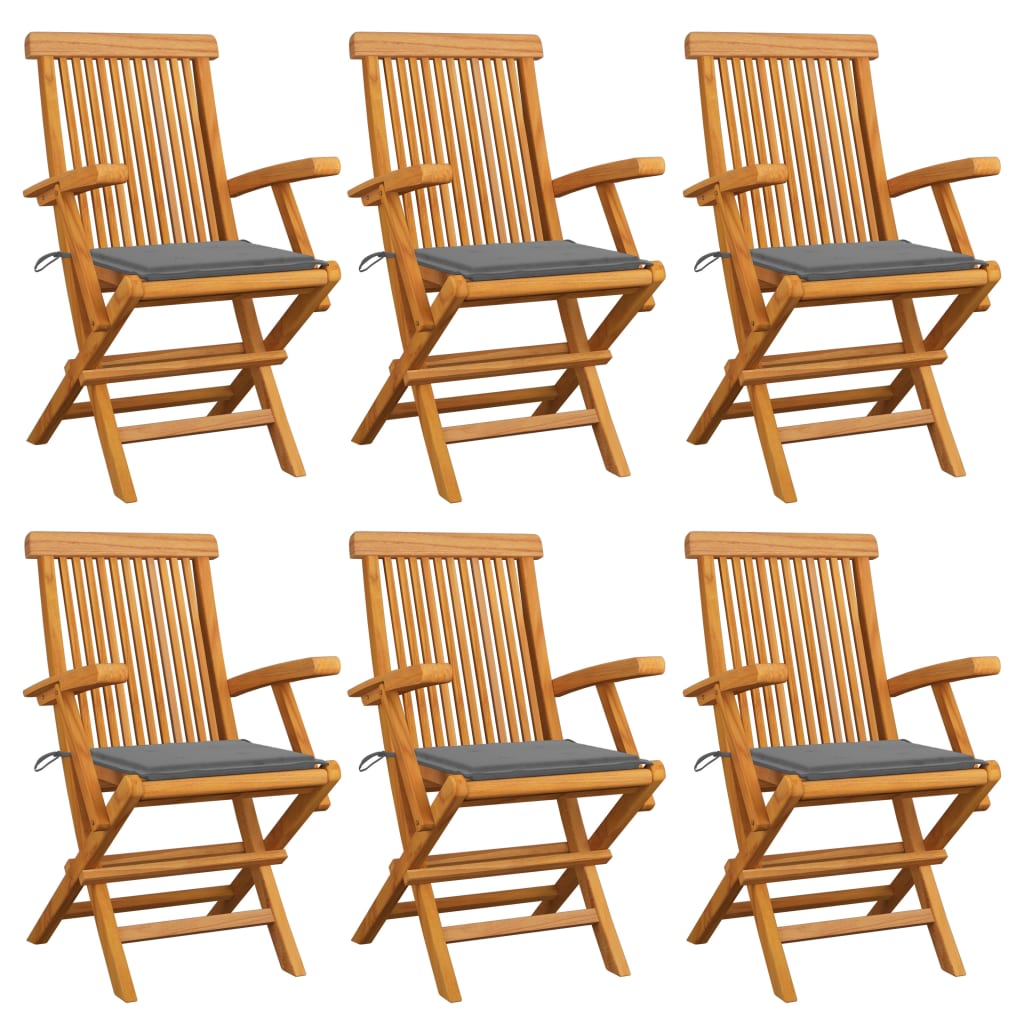 vidaXL Patio Chairs Outdoor Bistro Folding Chair with Cushions Solid Wood Teak-18