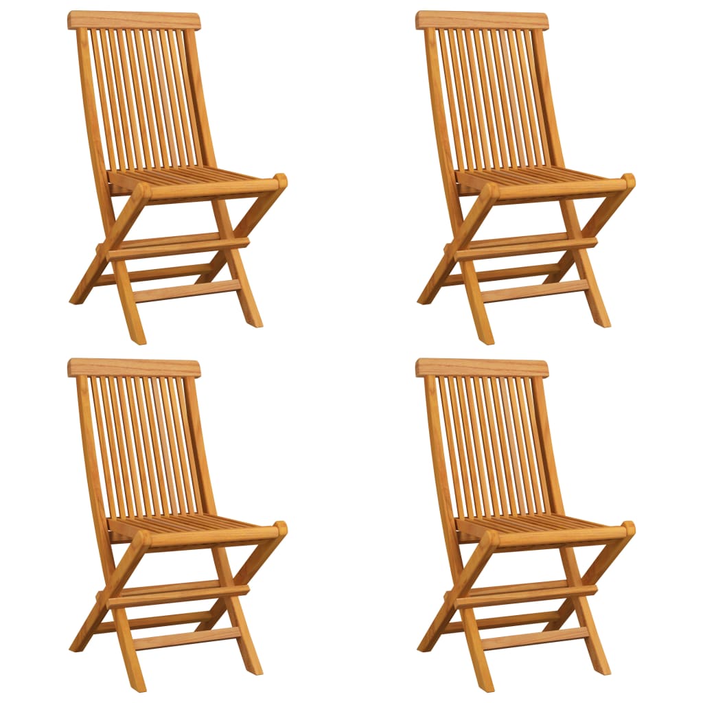 vidaXL Patio Chairs Outdoor Bistro Folding Chair with Cushions Solid Wood Teak-71
