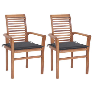 vidaXL Patio Dining Chairs Outdoor Folding Chair with Cushions Solid Wood Teak-11