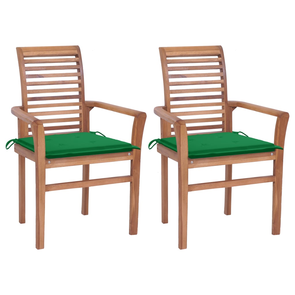 vidaXL Patio Dining Chairs Outdoor Folding Chair with Cushions Solid Wood Teak-6