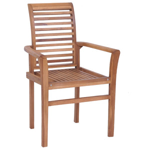 vidaXL Patio Dining Chairs Wooden Accent Chair with Cushions Solid Wood Teak-32