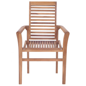 vidaXL Patio Dining Chairs Wooden Accent Chair with Cushions Solid Wood Teak-43