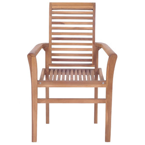 vidaXL Patio Dining Chairs Wooden Accent Chair with Cushions Solid Wood Teak-34