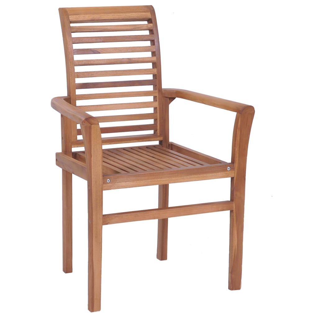 vidaXL Patio Dining Chairs Wooden Accent Chair with Cushions Solid Wood Teak-67