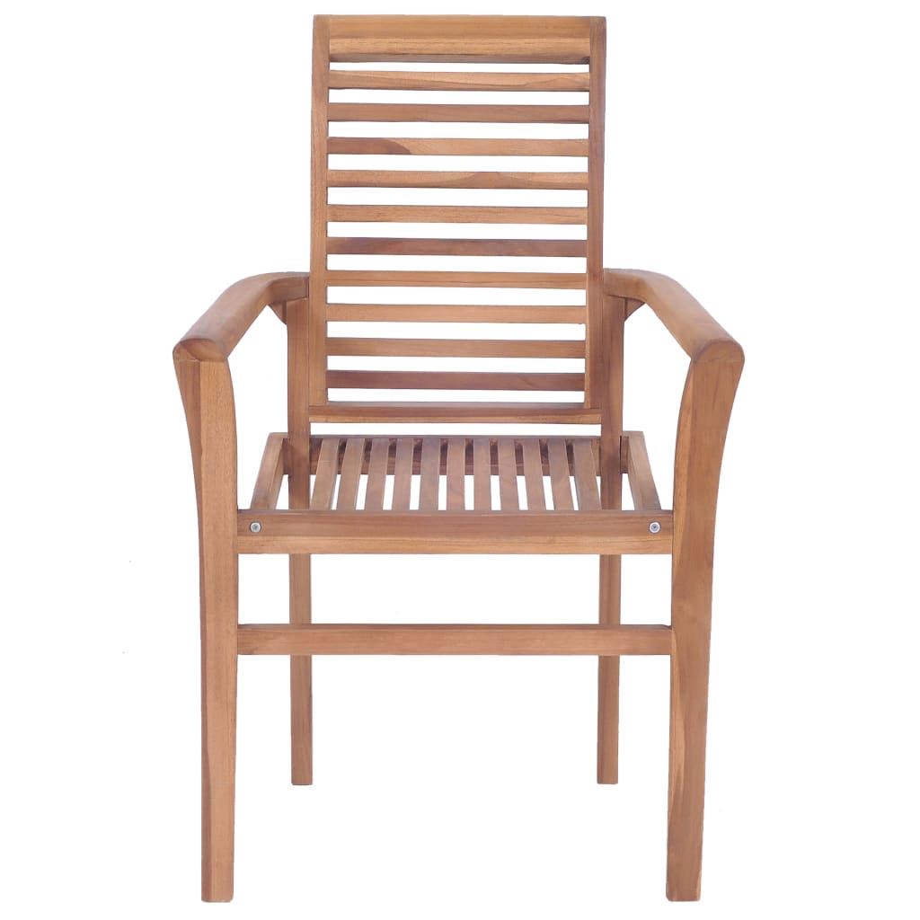 vidaXL Patio Dining Chairs Wooden Accent Chair with Cushions Solid Wood Teak-78