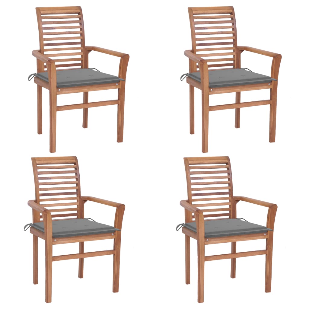 vidaXL Patio Dining Chairs Outdoor Folding Chair with Cushions Solid Wood Teak-14