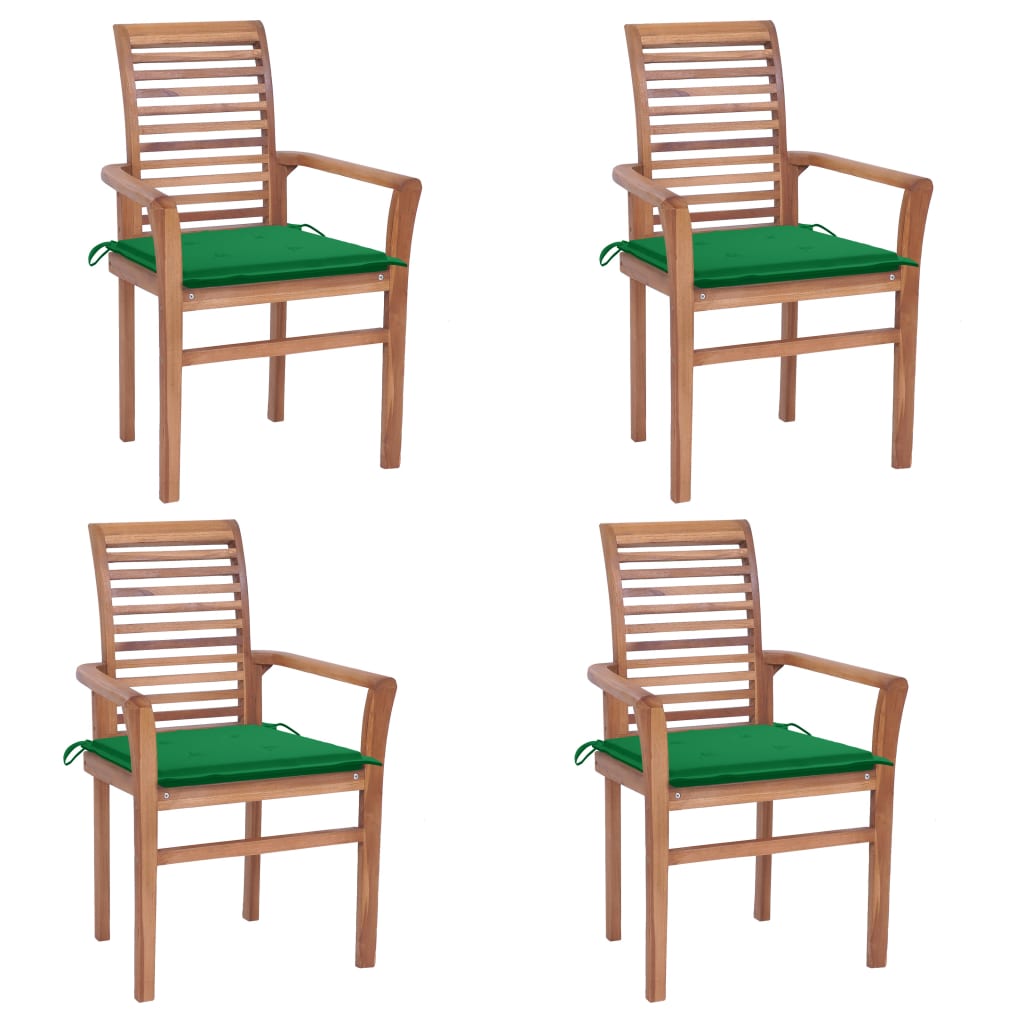 vidaXL Patio Dining Chairs Outdoor Folding Chair with Cushions Solid Wood Teak-12