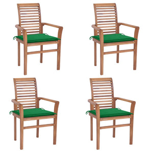 vidaXL Patio Dining Chairs Outdoor Folding Chair with Cushions Solid Wood Teak-12