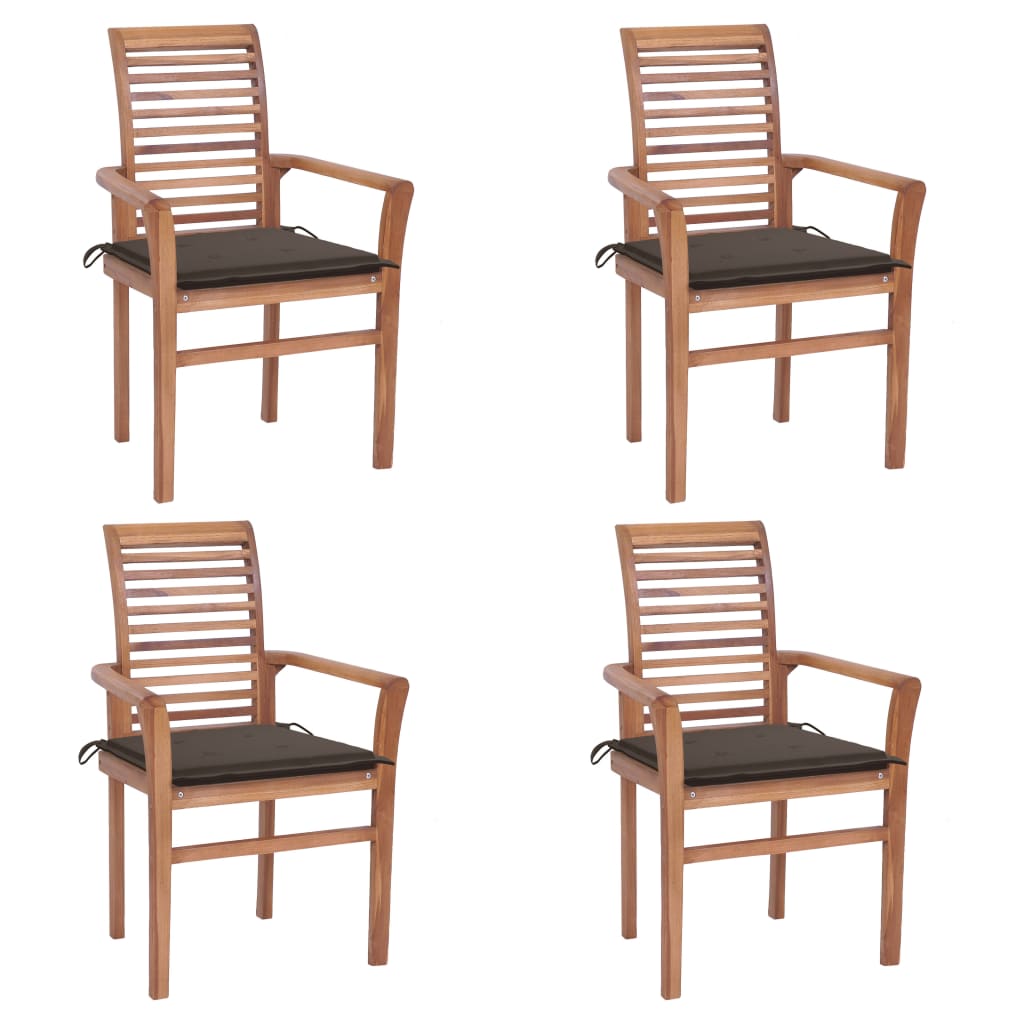 vidaXL Patio Dining Chairs Outdoor Folding Chair with Cushions Solid Wood Teak-16