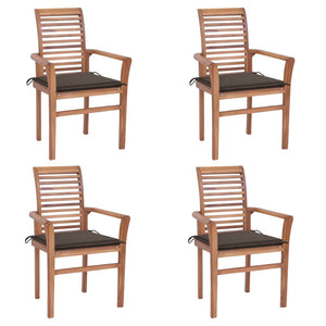 vidaXL Patio Dining Chairs Outdoor Folding Chair with Cushions Solid Wood Teak-16