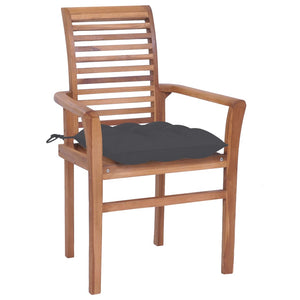 vidaXL Patio Dining Chairs Wooden Accent Chair with Cushions Solid Wood Teak-22