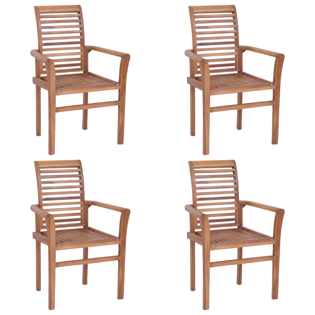 vidaXL Patio Dining Chairs Wooden Accent Chair with Cushions Solid Wood Teak-33