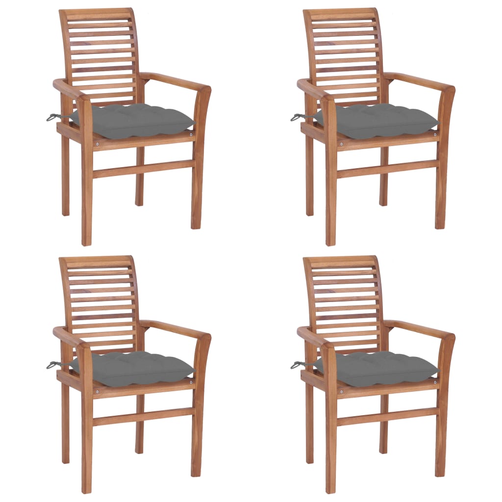 vidaXL Patio Dining Chairs Wooden Accent Chair with Cushions Solid Wood Teak-44