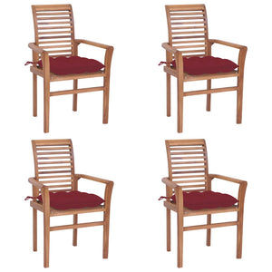 vidaXL Patio Dining Chairs Wooden Accent Chair with Cushions Solid Wood Teak-39