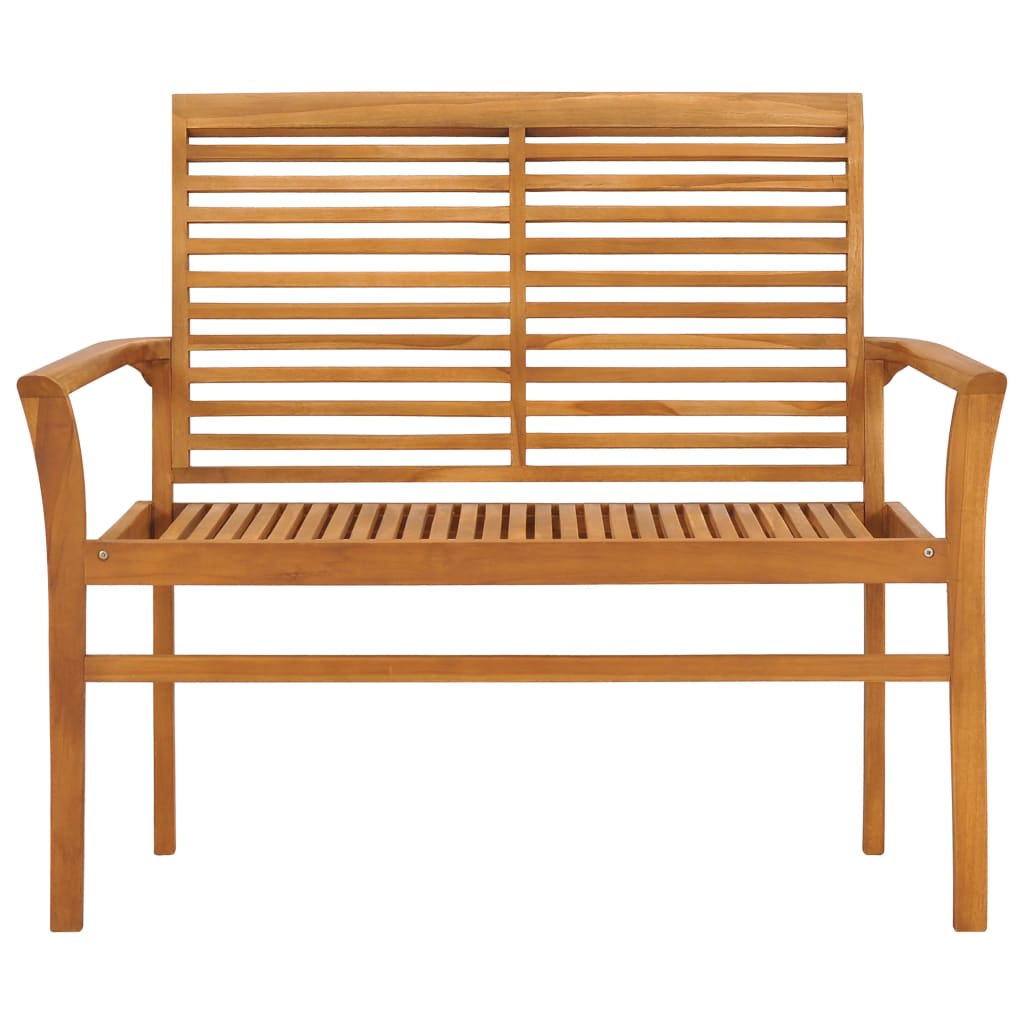 vidaXL Outdoor Patio Bench Garden Bench with Cushion for Porch Solid Wood Teak-4