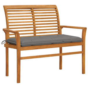 vidaXL Outdoor Patio Bench Garden Bench with Cushion for Porch Solid Wood Teak-9