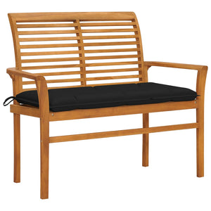 vidaXL Outdoor Patio Bench Garden Bench with Cushion for Porch Solid Wood Teak-43