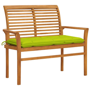 vidaXL Outdoor Patio Bench Garden Bench with Cushion for Porch Solid Wood Teak-2