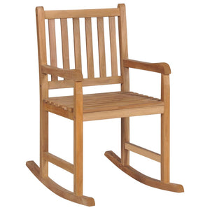 vidaXL Rocking Chair with Anthracite Cushion Solid Teak Wood-43