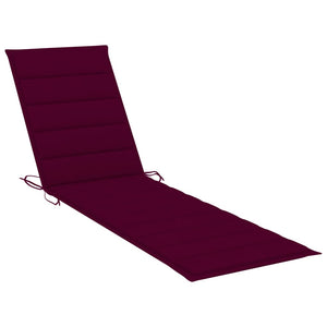 vidaXL Sun Lounger with Table and Cushion Solid Teak Wood-6