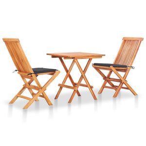 vidaXL Patio Bistro Set 3 Piece Patio Folding Table and Chairs Solid Teak Wood-21