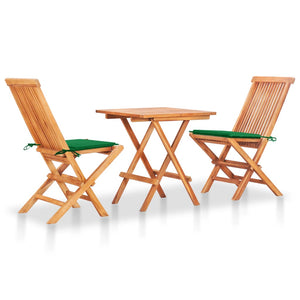 vidaXL Patio Bistro Set 3 Piece Patio Folding Table and Chairs Solid Teak Wood-17