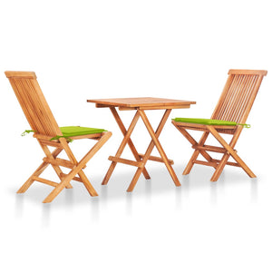 vidaXL Patio Bistro Set 3 Piece Patio Folding Table and Chairs Solid Teak Wood-2