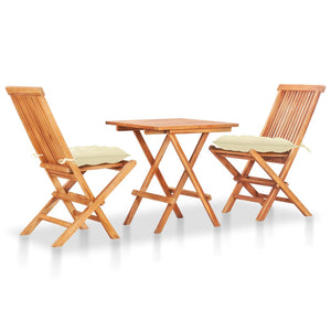 vidaXL Patio Bistro Set 3 Piece Patio Folding Table and Chairs Solid Teak Wood-47