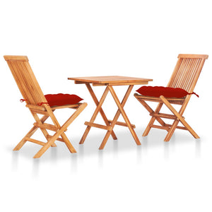 vidaXL Patio Bistro Set 3 Piece Patio Folding Table and Chairs Solid Teak Wood-37