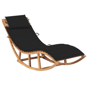 vidaXL Patio Lounge Chair Rocking Sunlounger with Cushion Sunbed Solid Teak-1