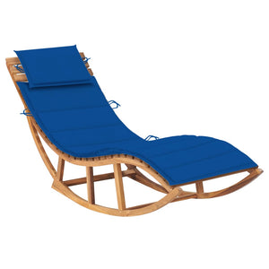 vidaXL Patio Lounge Chair Rocking Sunlounger with Cushion Sunbed Solid Teak-2