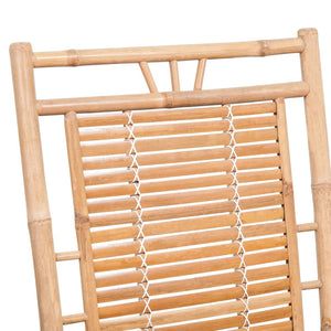 vidaXL Rocking Chair with cushion Bamboo-2