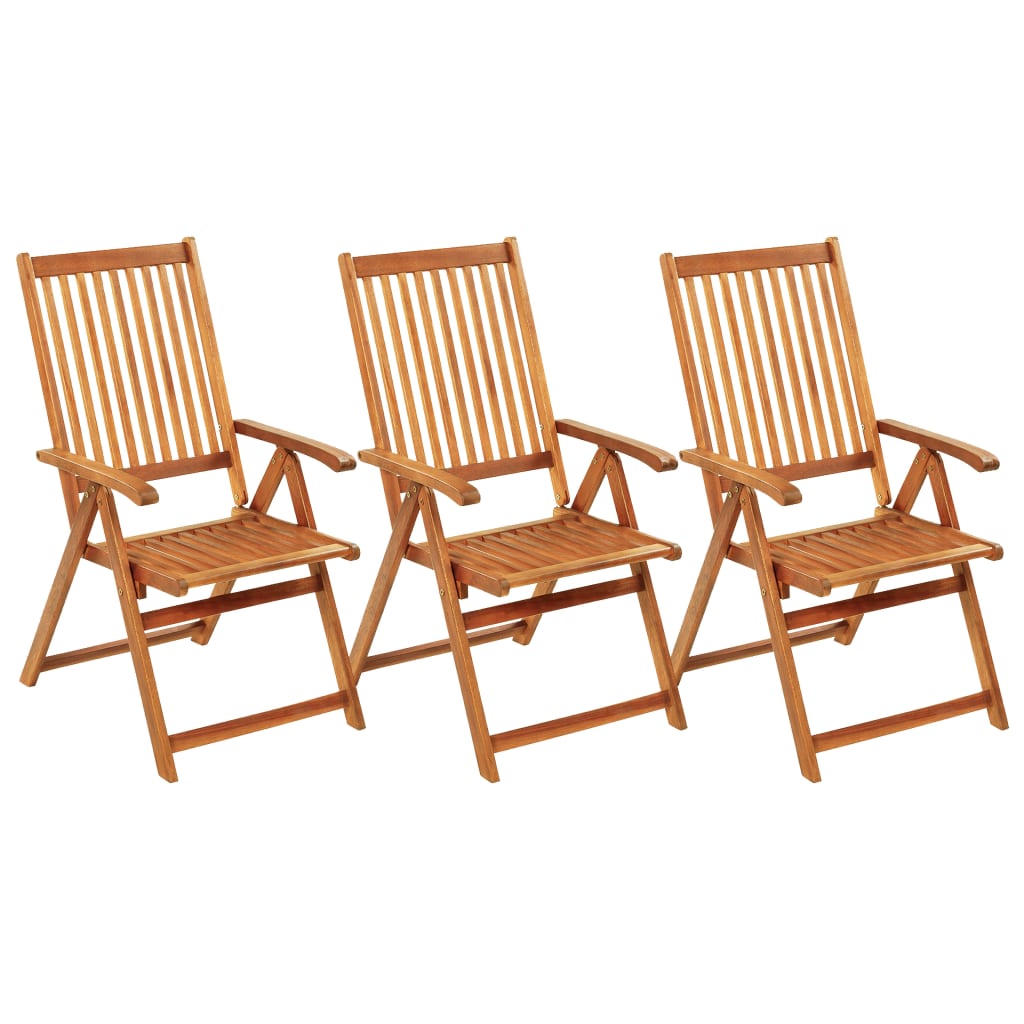 vidaXL Outdoor Recliner Chairs Patio Chair with Cushions Solid Wood Acacia-7