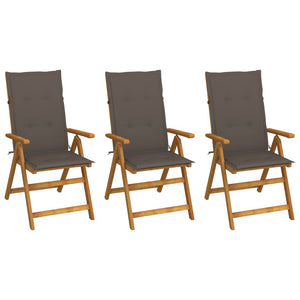 vidaXL Outdoor Recliner Chairs Patio Chair with Cushions Solid Wood Acacia-55