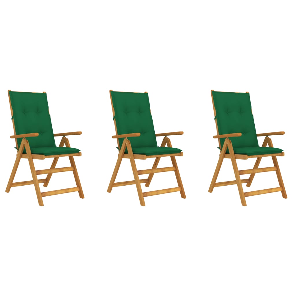 vidaXL Outdoor Recliner Chairs Patio Chair with Cushions Solid Wood Acacia-6