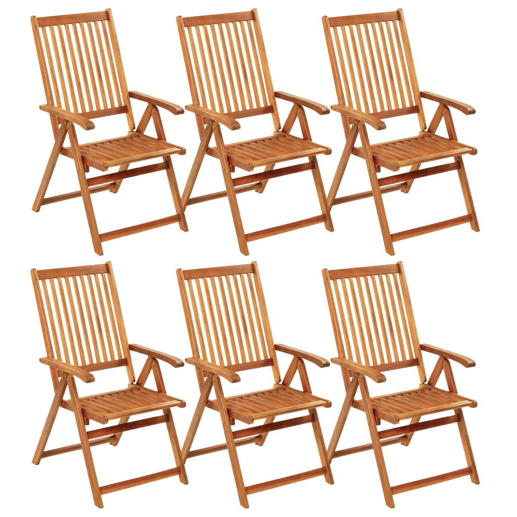 vidaXL Outdoor Recliner Chairs Patio Chair with Cushions Solid Wood Acacia-8